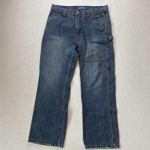 Vtg Plugg 32x30 Y2K Distressed Mens Carpenter Dark‎ Denim Jeans